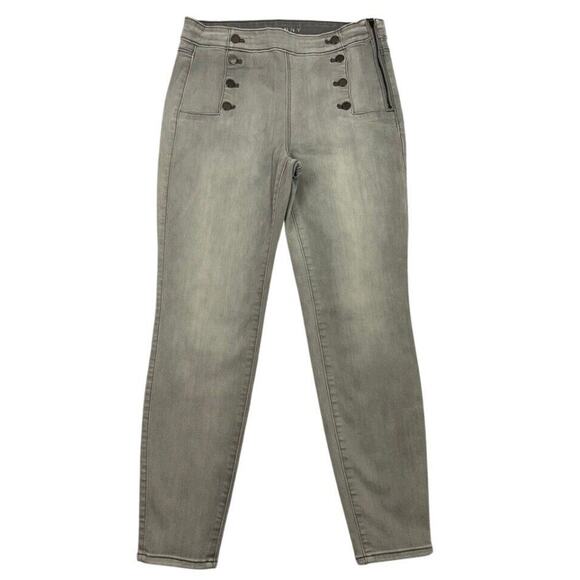 White House Black Market Denim - White House Black Market Jeans Womens Size 6S Gray Skinny Ankle Side Zip Stretch